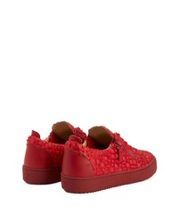 rote Leder niedrige Sneakers von Giuseppe Zanotti