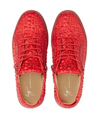 rote Leder niedrige Sneakers von Giuseppe Zanotti