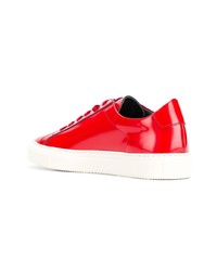 rote Leder niedrige Sneakers von Common Projects