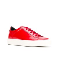 rote Leder niedrige Sneakers von Common Projects