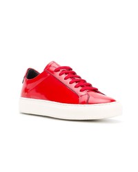 rote Leder niedrige Sneakers von Common Projects