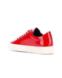 rote Leder niedrige Sneakers von Common Projects