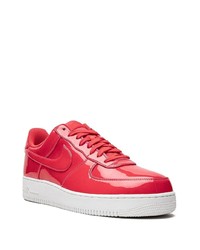 rote Leder niedrige Sneakers von Nike