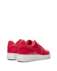 rote Leder niedrige Sneakers von Nike