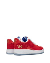 rote Leder niedrige Sneakers von Nike