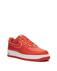 rote Leder niedrige Sneakers von Nike