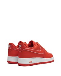 rote Leder niedrige Sneakers von Nike