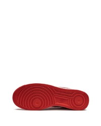 rote Leder niedrige Sneakers von Nike