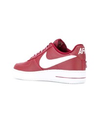 rote Leder niedrige Sneakers von Nike