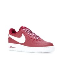 rote Leder niedrige Sneakers von Nike