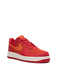 rote Leder niedrige Sneakers von Nike