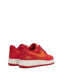 rote Leder niedrige Sneakers von Nike