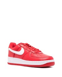 rote Leder niedrige Sneakers von Nike