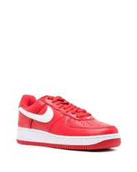 rote Leder niedrige Sneakers von Nike