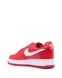 rote Leder niedrige Sneakers von Nike