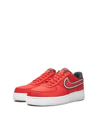 rote Leder niedrige Sneakers von Nike