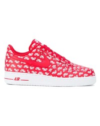 rote Leder niedrige Sneakers von Nike