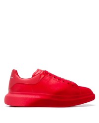 rote Leder niedrige Sneakers von Alexander McQueen