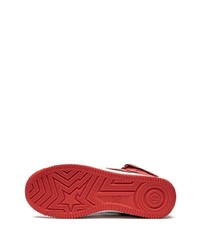 rote Leder niedrige Sneakers von A Bathing Ape