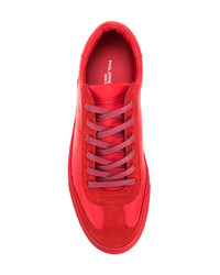 rote Leder niedrige Sneakers von Philippe Model