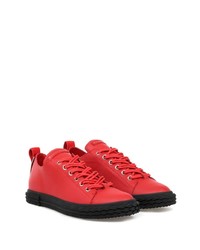 rote Leder niedrige Sneakers von Giuseppe Zanotti