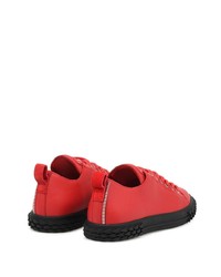 rote Leder niedrige Sneakers von Giuseppe Zanotti