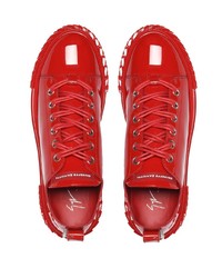 rote Leder niedrige Sneakers von Giuseppe Zanotti