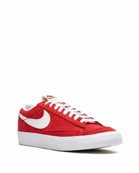 rote Leder niedrige Sneakers von Nike