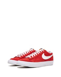 rote Leder niedrige Sneakers von Nike