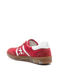 rote Leder niedrige Sneakers von Premiata