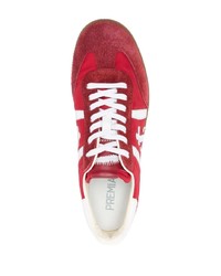 rote Leder niedrige Sneakers von Premiata