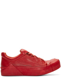 rote Leder niedrige Sneakers von Boris Bidjan Saberi