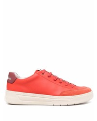 rote Leder niedrige Sneakers von BOSS