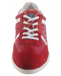 rote Leder niedrige Sneakers von Bugatti