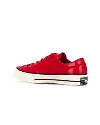 rote Leder niedrige Sneakers von Converse