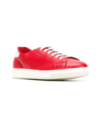 rote Leder niedrige Sneakers von Doucal's