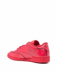 rote Leder niedrige Sneakers von Maison Margiela x Reebok