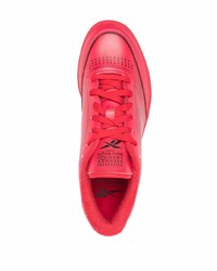 rote Leder niedrige Sneakers von Maison Margiela x Reebok