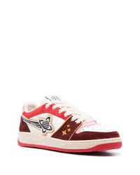 rote Leder niedrige Sneakers von Enterprise Japan