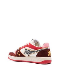 rote Leder niedrige Sneakers von Enterprise Japan