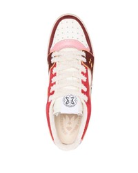 rote Leder niedrige Sneakers von Enterprise Japan