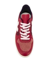 rote Leder niedrige Sneakers von Veja