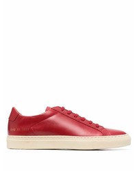 rote Leder niedrige Sneakers von Common Projects