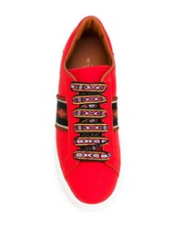 rote Leder niedrige Sneakers von Etro