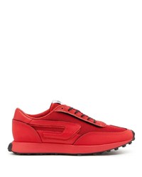 rote Leder niedrige Sneakers von Diesel