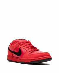 rote Leder niedrige Sneakers von Nike