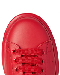 rote Leder niedrige Sneakers von Alexander McQueen