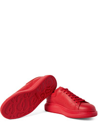 rote Leder niedrige Sneakers von Alexander McQueen