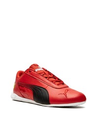 rote Leder niedrige Sneakers von Puma