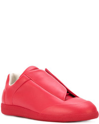 rote Leder niedrige Sneakers von Maison Margiela